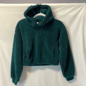 EUC Gilly Hicks plush hoodie, super soft,  with front pouch in deep green